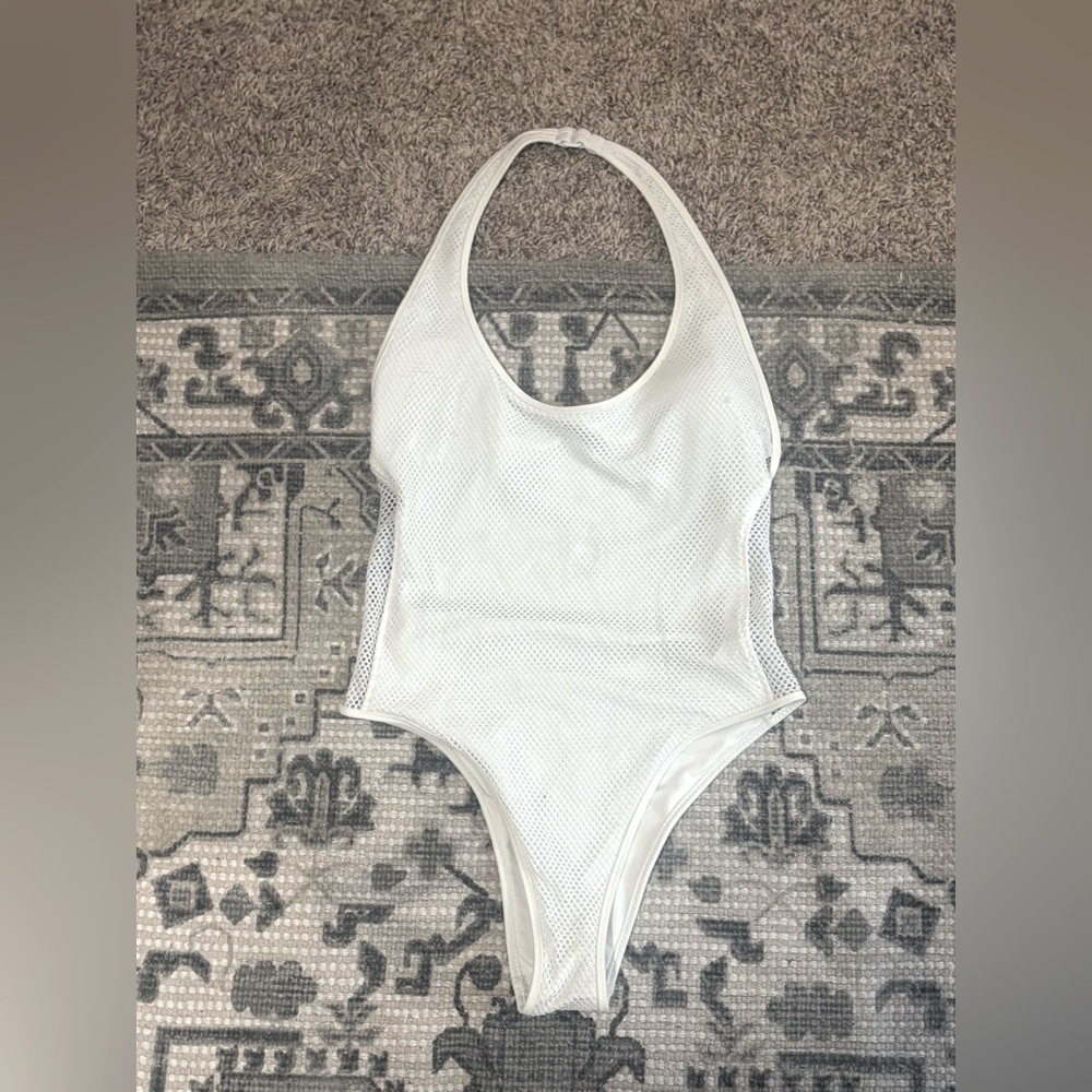 VS White Mesh Racerback Swimsuit
